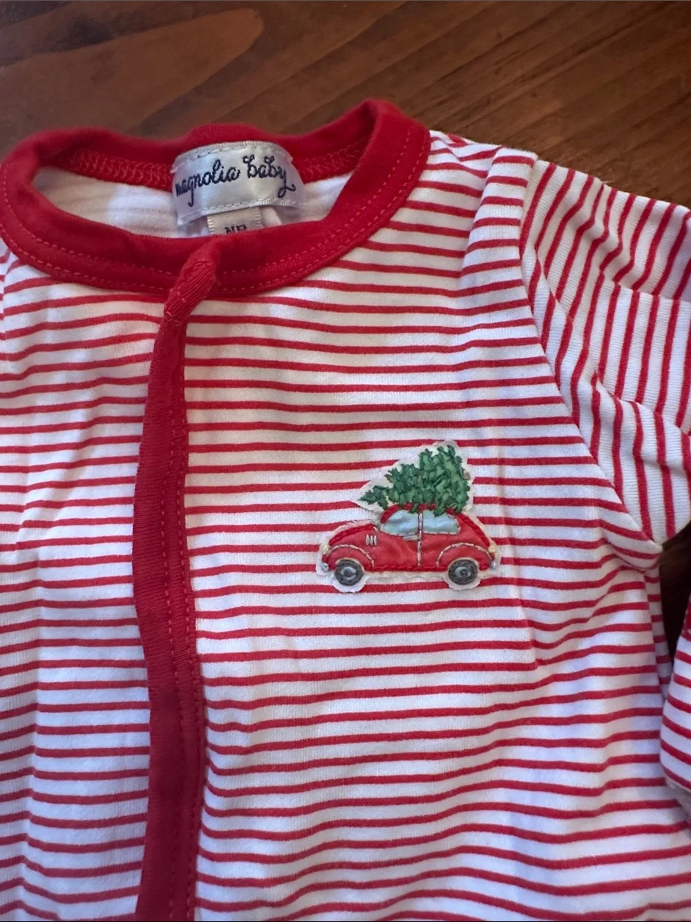 Christmas footie magnolia baby NB
